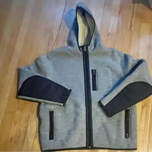 Todd Snyder Grey Heather Sherpa Zip Hoodie